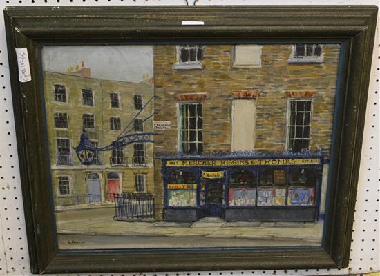 Robert Beaver oil on canvas - Crawford St. London chemist